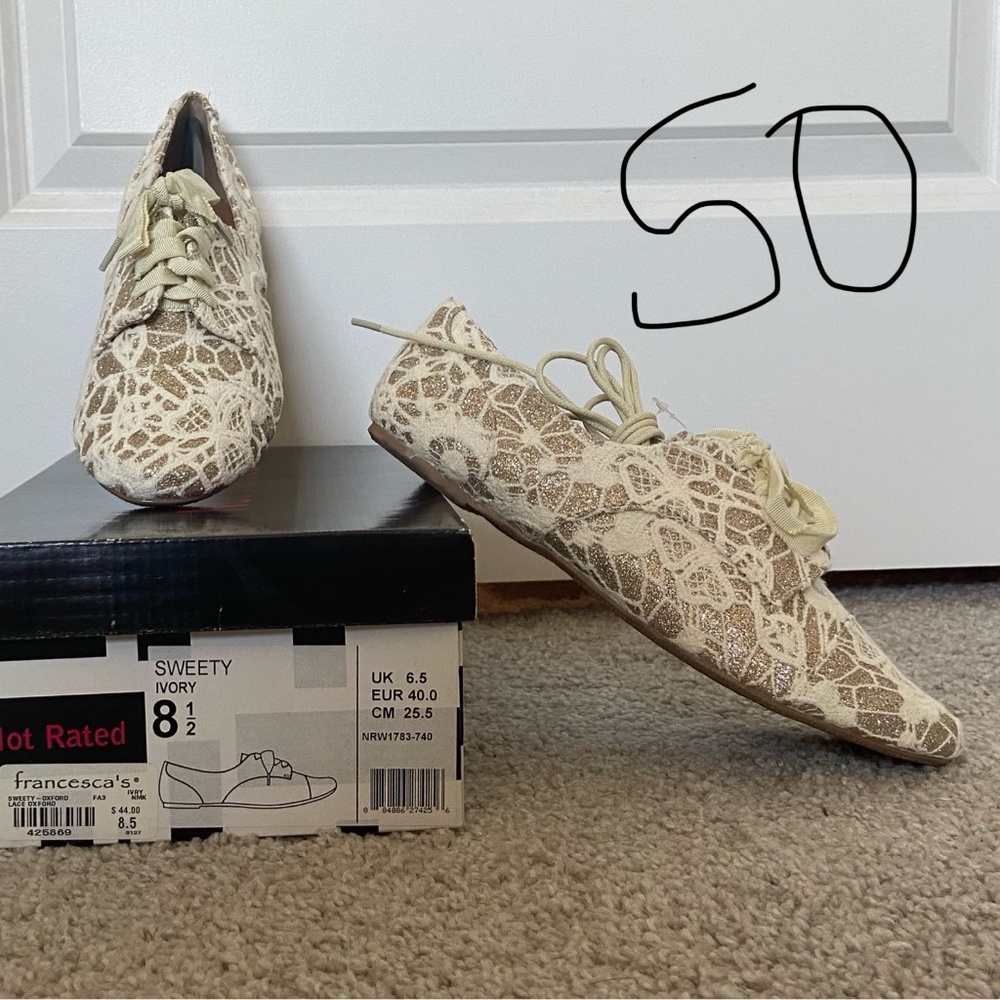 Not Rated Gold/Lace Tennis Shoes